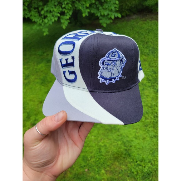 Vintage 90s Georgetown Hoyas AOP Twins Enterprise Vortex College Snapback Hat - Picture 1 of 5